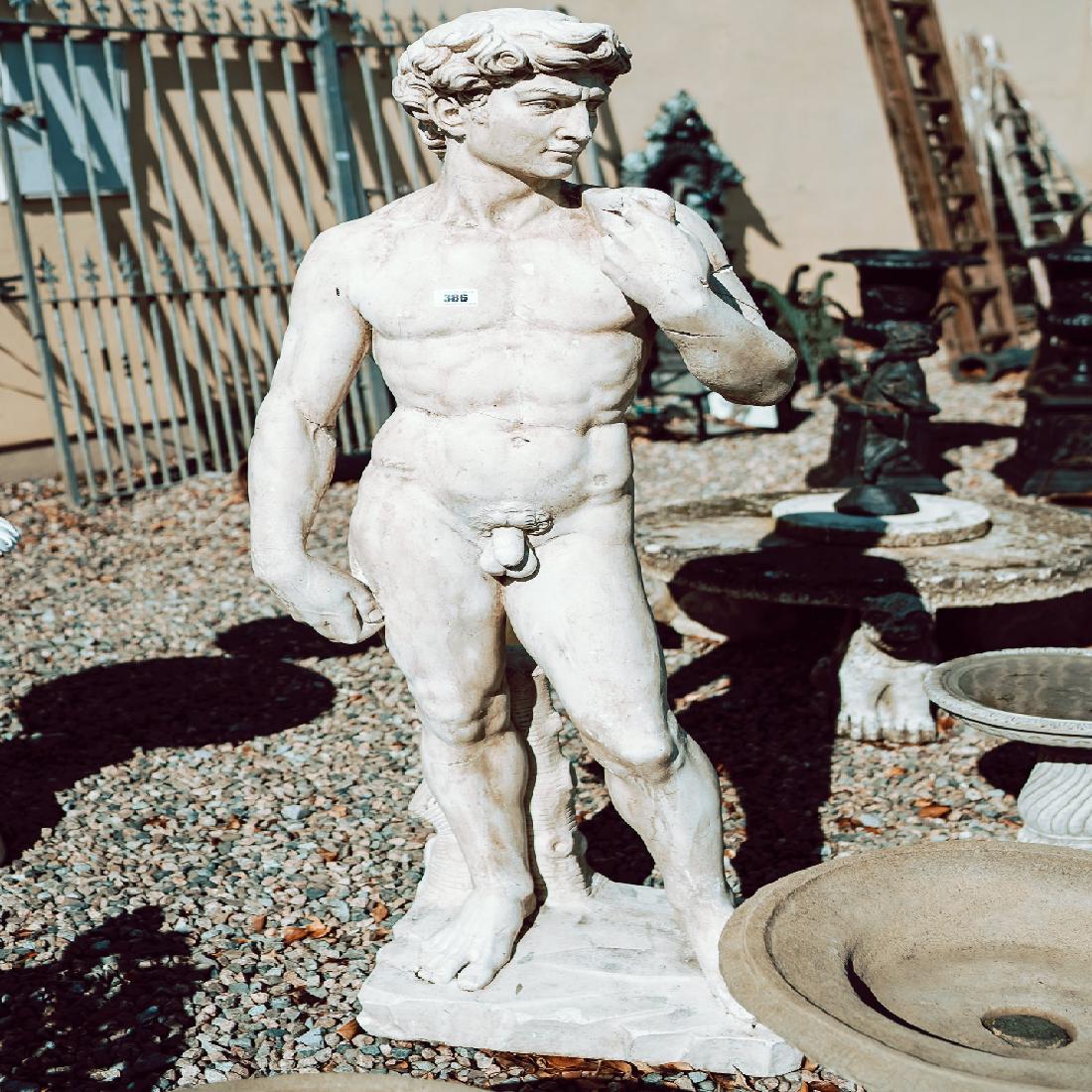 Life size garden statue of David.: Life size garden statue of David.