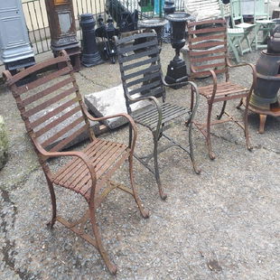 Vintage Wrought Iron Furniture For Antique Set Of Three Early 19th C Wrought Iron Garden Chairs