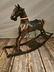 Child's wooden rocking horse. { 90cm H X 33cm W X 129cm
