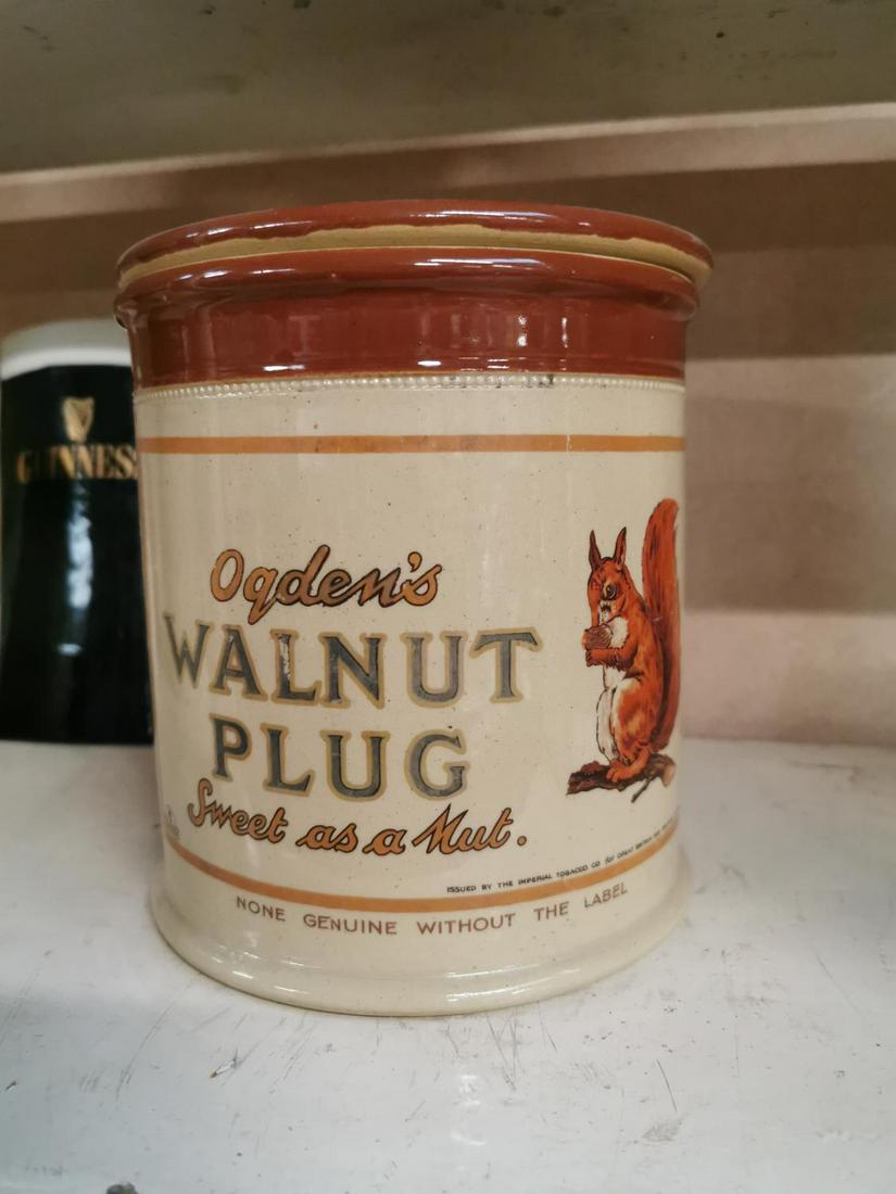 walnut plug tobacco Ogden's Walnut Plug Tobacco Advertising Lidded Jar