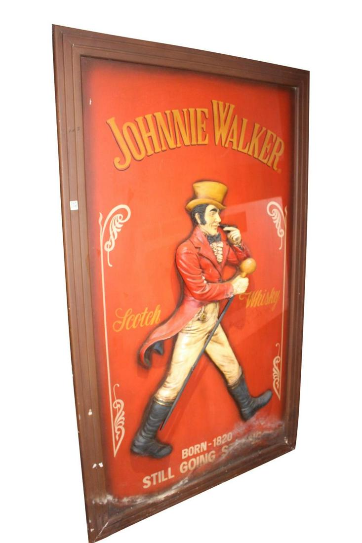 John Walker advertising sign.: John Walker advertising sign {200 cm H x 121 cm W}.