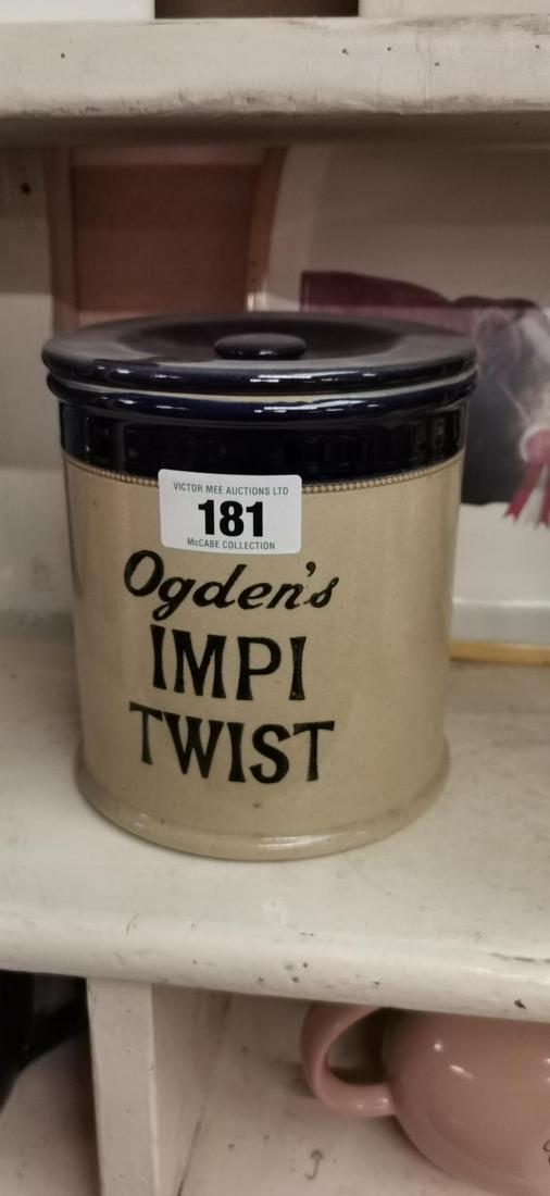 Rare Ogden's Impi Twist Advertising Tobacco Jar. (1 of 2)