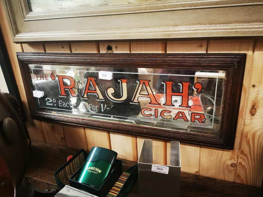 The Rajah Cigar advertising mirror.