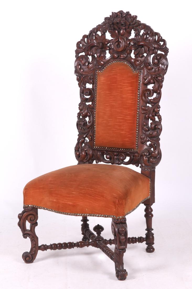 A High Style Victorian Carved Walnut Side Chair (1 of 9)