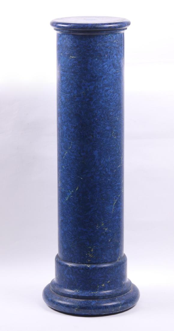 A Blue Composite / Faux Marble Pedestal (1 of 9)