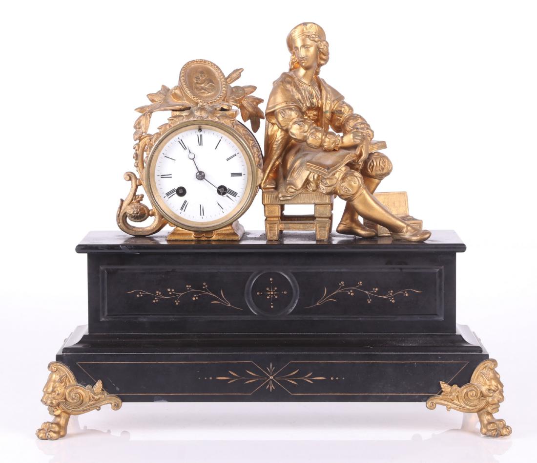 A French Spelter Figural Mantel Clock by Japy Freres (1 of 16)