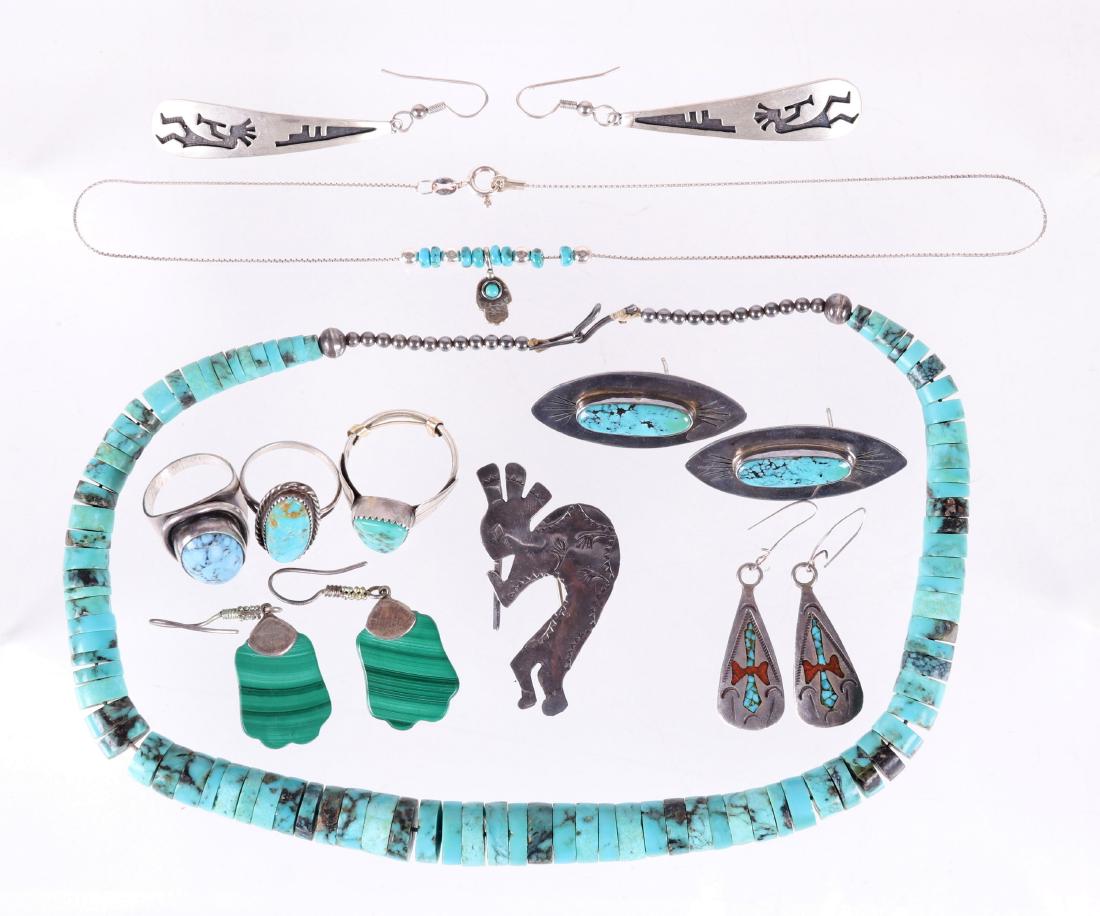 A Group of Sterling Estate Jewelry, Native American (1 of 18)