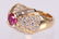 A Diamond , Ruby and 18k Gold Ring - 2