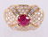 A Diamond , Ruby and 18k Gold Ring - 3