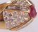 A Diamond , Ruby and 18k Gold Ring - 4