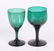 A Set of Free Blown Emerald Green Wine Glasses - 7