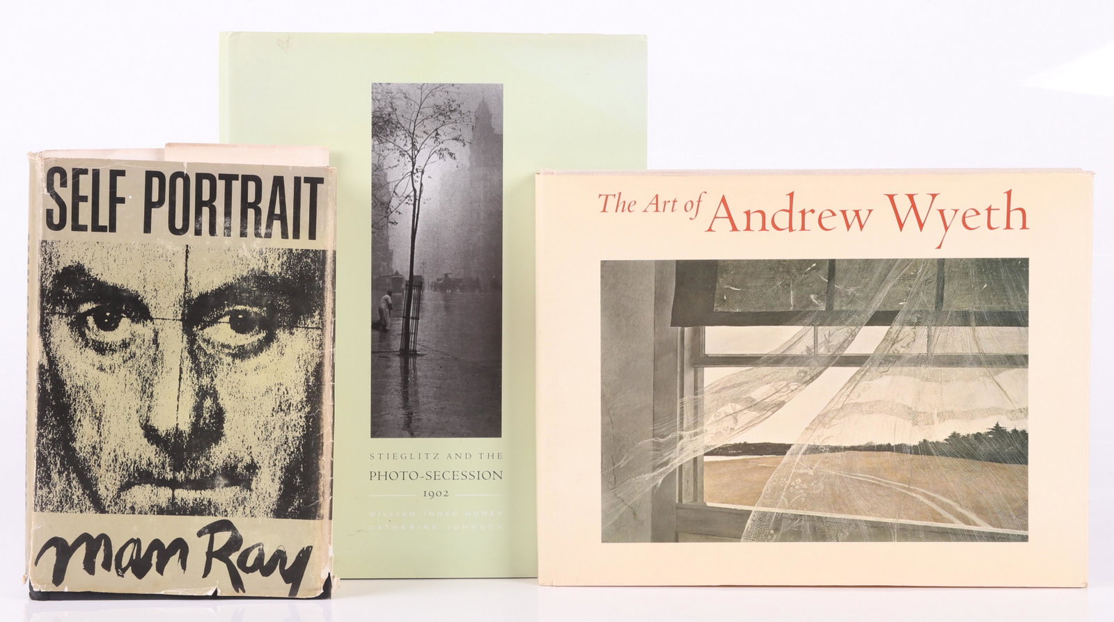 Three Art Books, Including First Edition and Signed: Comprising: Man Ray, "Self Portrait", An Atlantic Monthly Press Book, Little, Brown and Company, Boston and Toronto, 1963, first edition, cloth bound hardcover with gilt tooling and blind stamping, wi