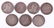 Seven US Silver Coins: Capped Bust Half Dollars