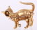 Cat Form 18k Gold and Diamond Pin - 5