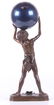 Leon Bureau Bronze Sculpture with Samuel Marti Clock - 9
