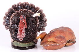 Majolica Turkey Tureen and a German Candy Container (1 of 16)