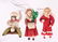 Three German Spun Cotton Christmas Ornaments