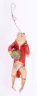 German Christmas Ornament, Cat w/Hat