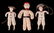 Three German Spun Cotton Christmas Ornaments