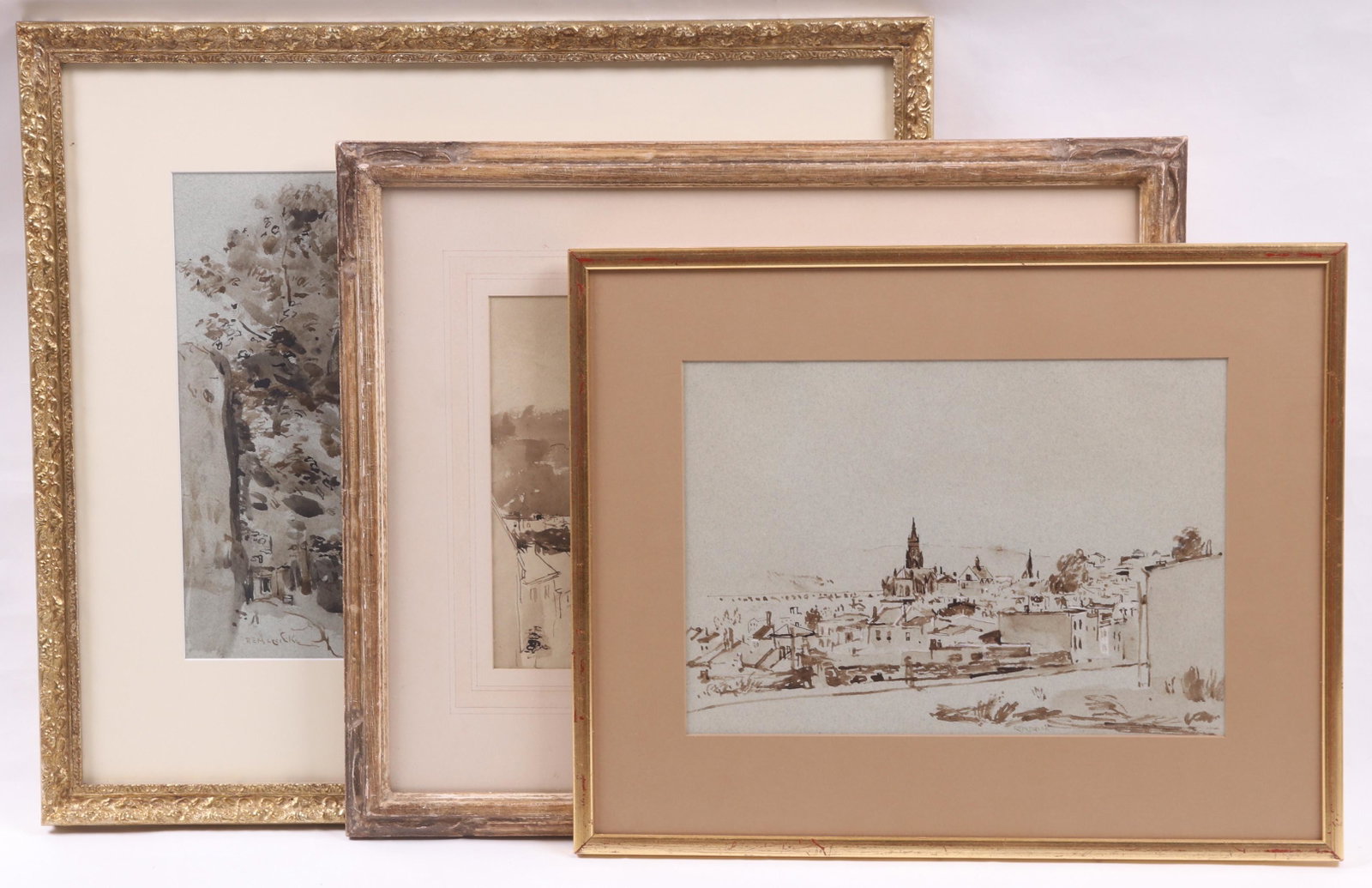 Seymour Remenick (Amer. 1923-1999) Three Landscapes: Three watercolors, each signed. Dimensions: The frames range from 15 1/2" x 19" to 20 1/2" x 23". Provenance: From a local estate.