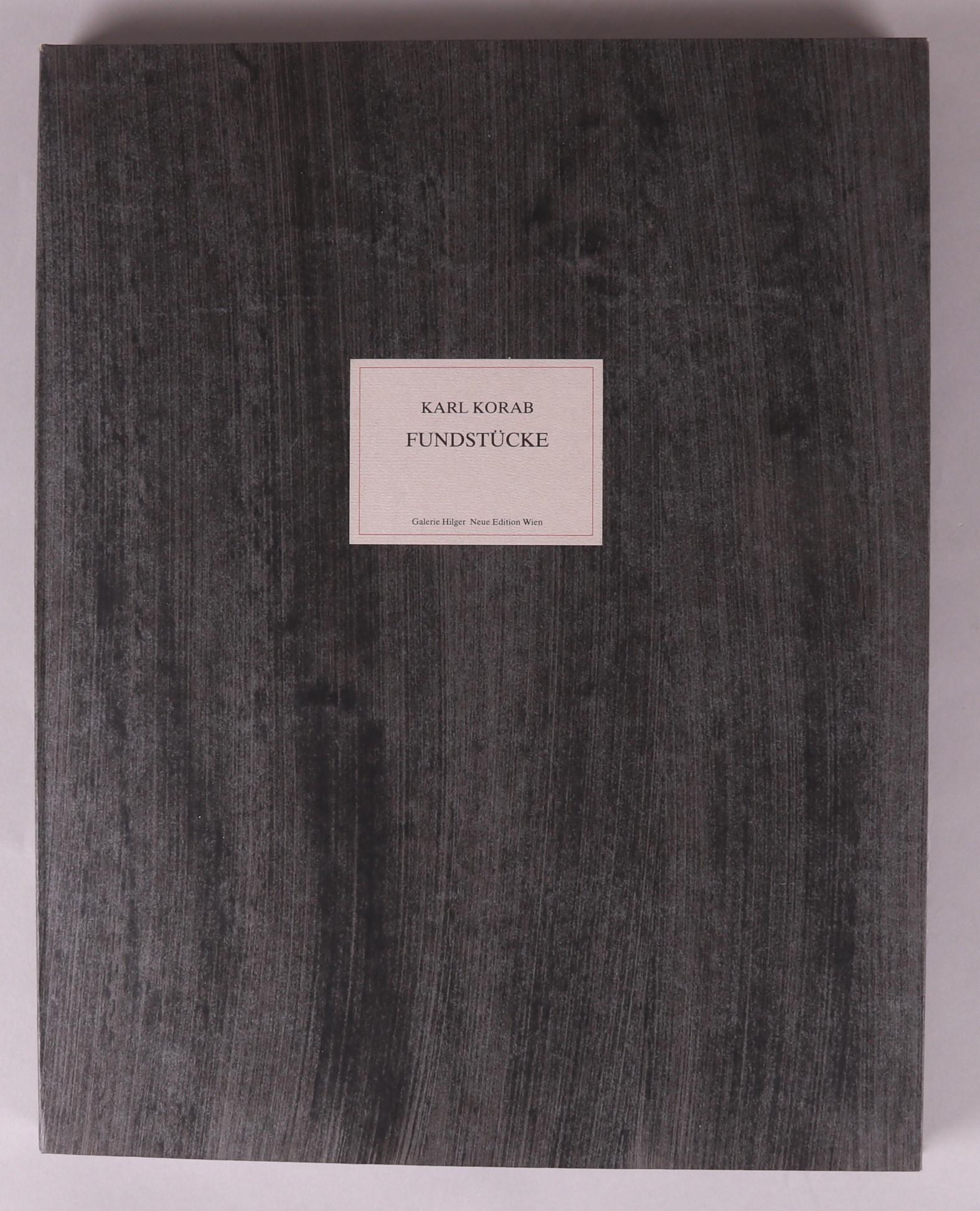 Karl Korab, a Portfolio of 10 Etchings: "Fundstucke", 1985, Gallery Hilger, Vienna. Each pencil signed and numbered. Dimensions: The clam shell box is 20" x 16" x 1".