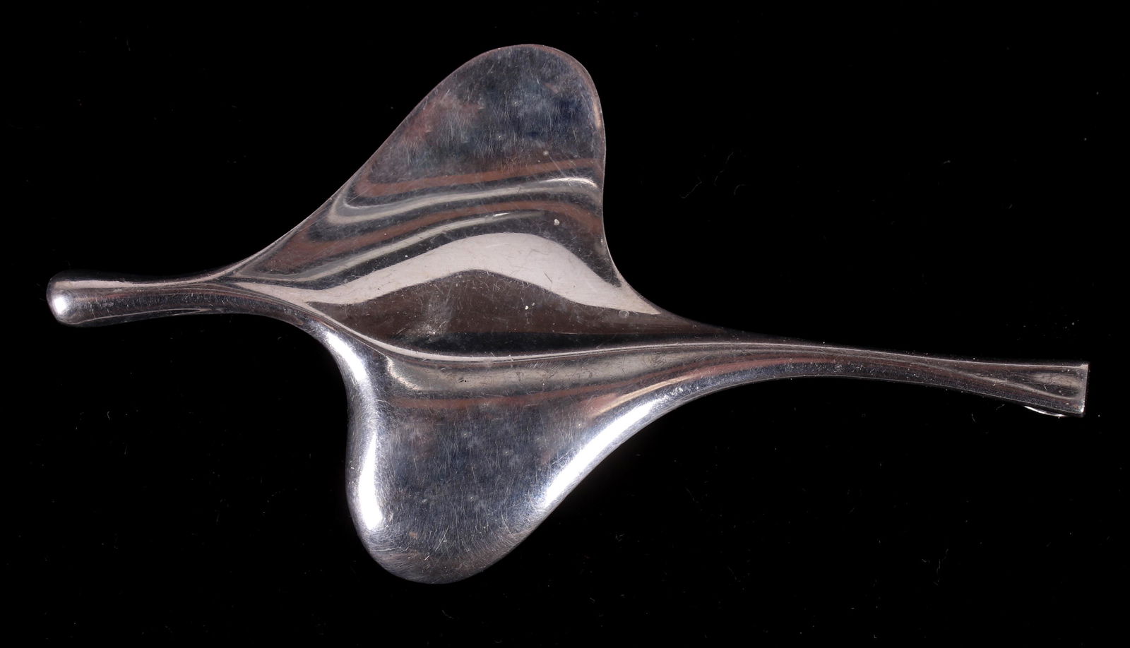A Sterling Pendant by David Andersen: A large modernist pendant, marked as pictured. Dimensions:4" x 2 3/8", the weight is 1 troy ounce. Provenance:From a local collection.