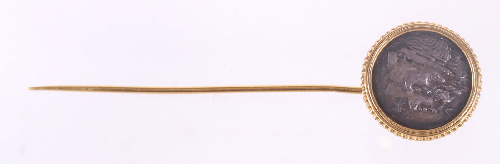 An 18k Gold Stick Pin with Ancient Roman Coin (1 of 8)
