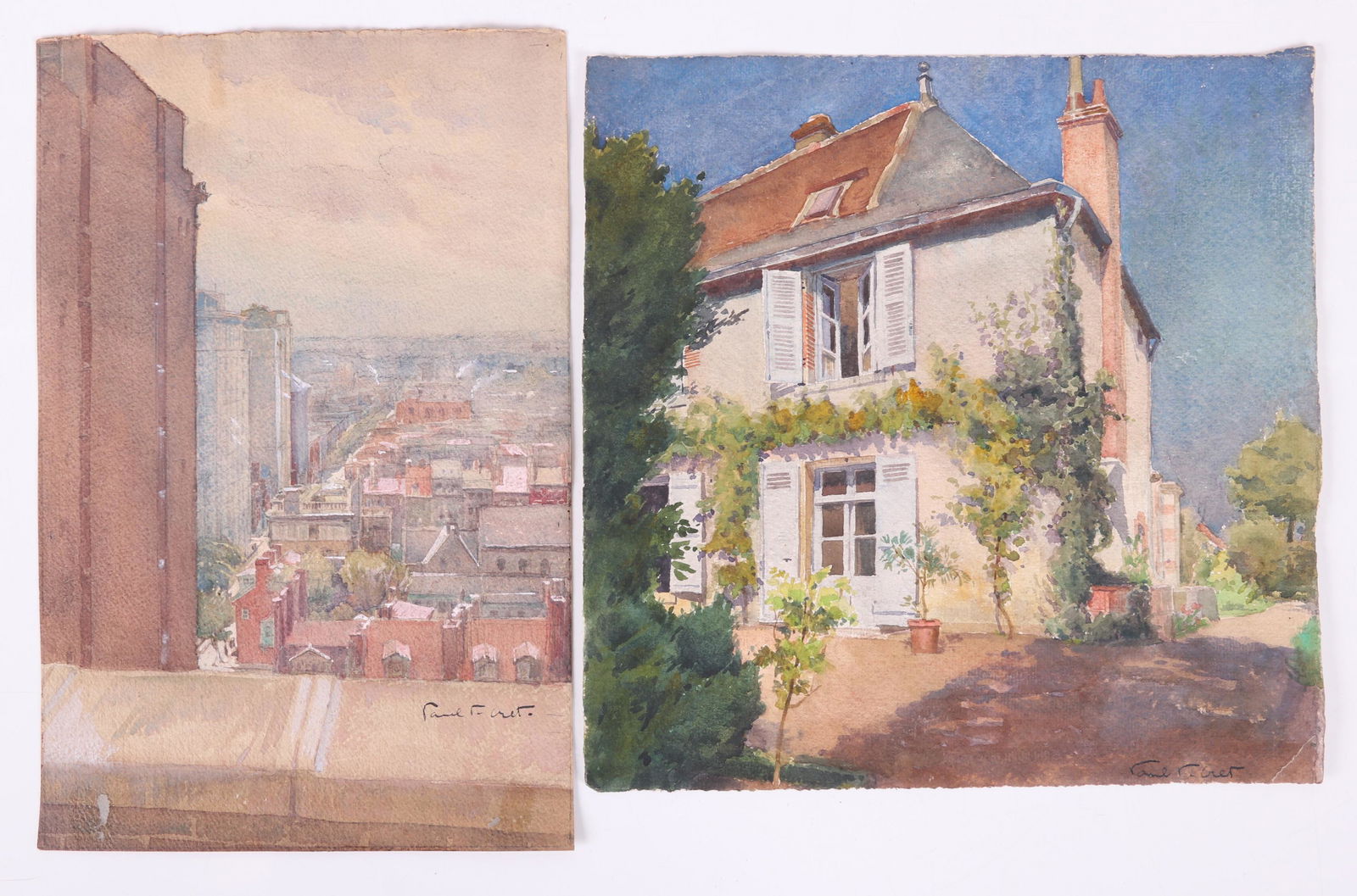Paul Philippe Cret (1876 - 1945) Two Watercolors (1 of 15)