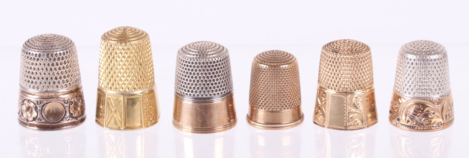 Six Thimbles, Gold and Sterling Silver (1 of 10)