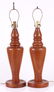 A Pair of Large Turned Wooden Lamps