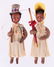 Two German Spun Cotton Christmas Ornaments, Black
