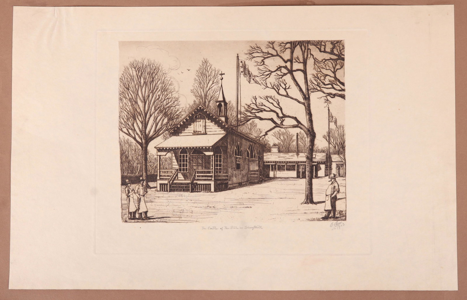 Etching, Schuylkill Fishing Company, Dated 1913 (1 of 10)