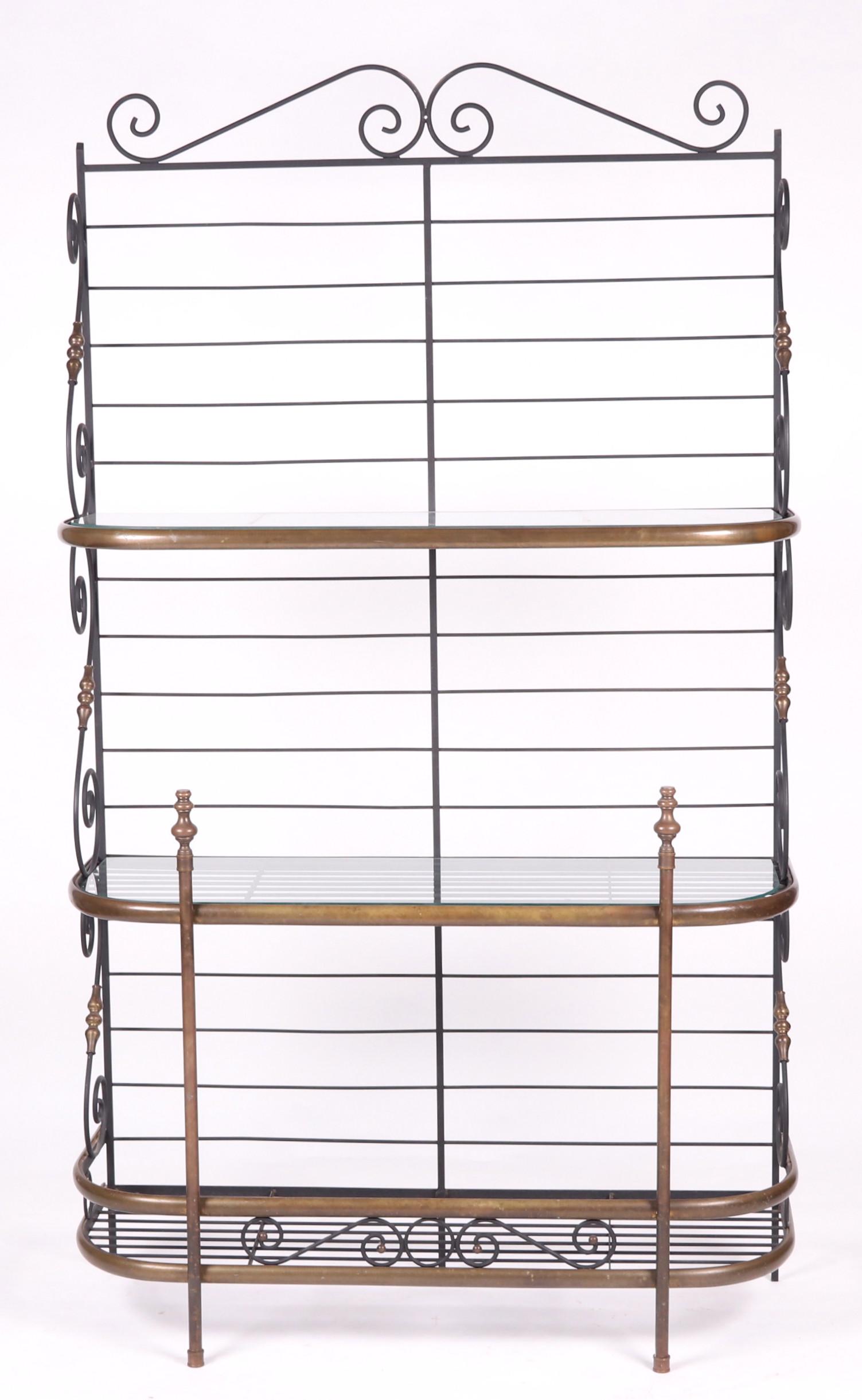 A Brass and Wrought Iron Bakers Rack (1 of 9)