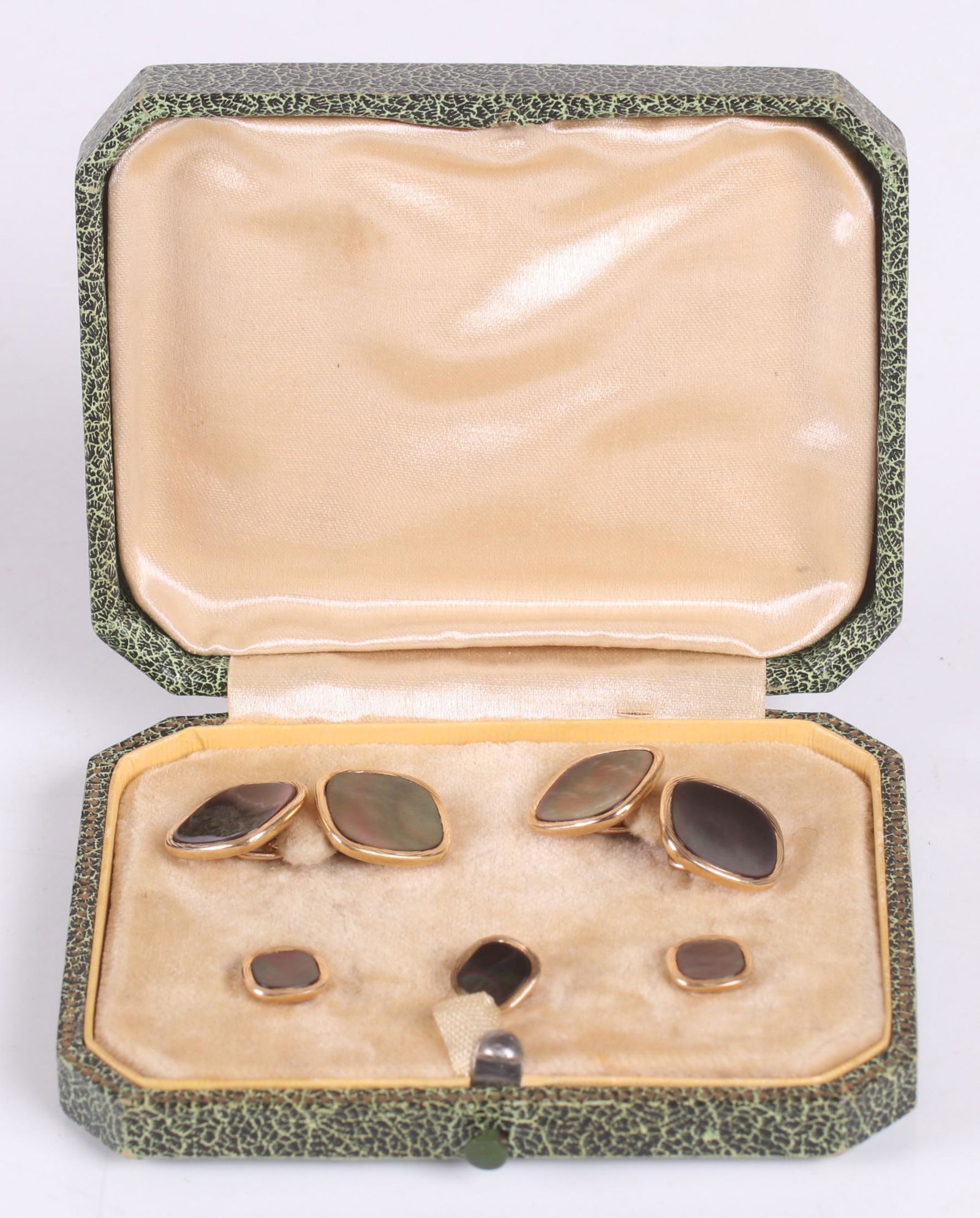 A Tuxedo Stud and Cufflink Set, 10k Gold (1 of 8)