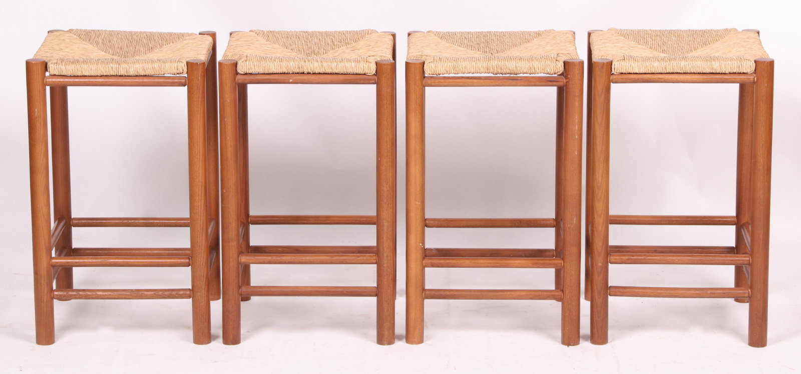 Set of Four Contemporary Rush Seat Stools (1 of 5)