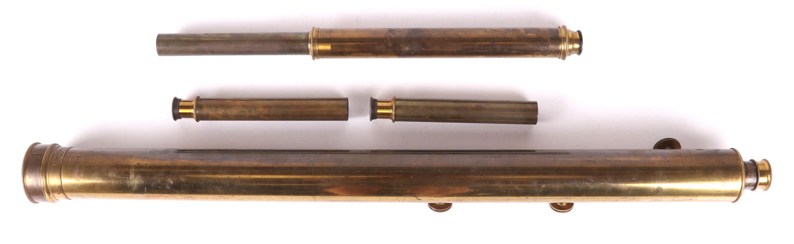 A Large 19th Century Two-Draw Brass Telescope (1 of 11)