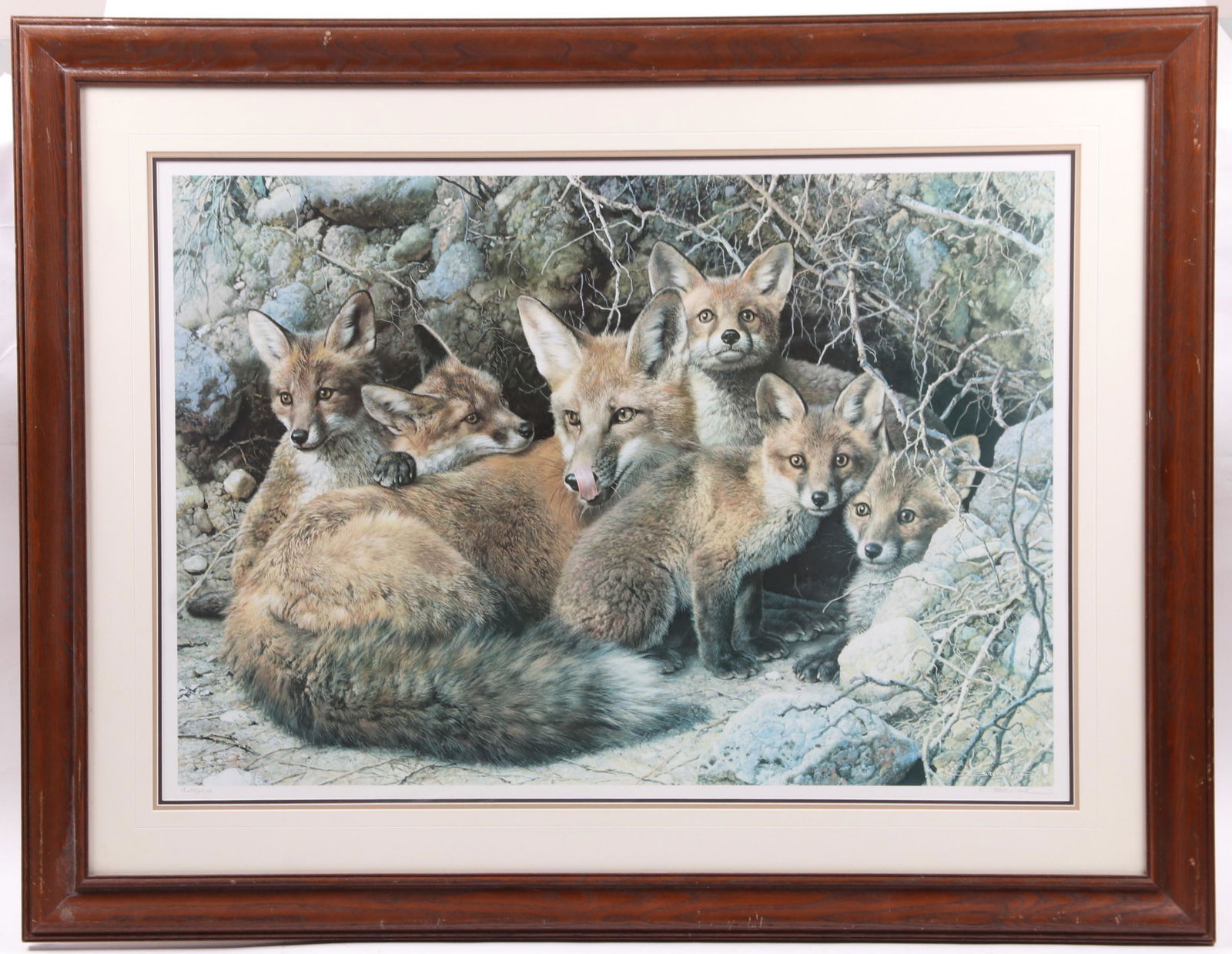 Carl Brenders (Born 1937) Lithograph, Foxes (1 of 8)