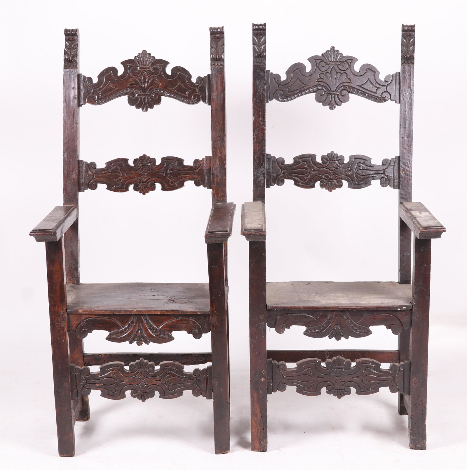 A Pair of Jacobean Style Armchairs (1 of 9)