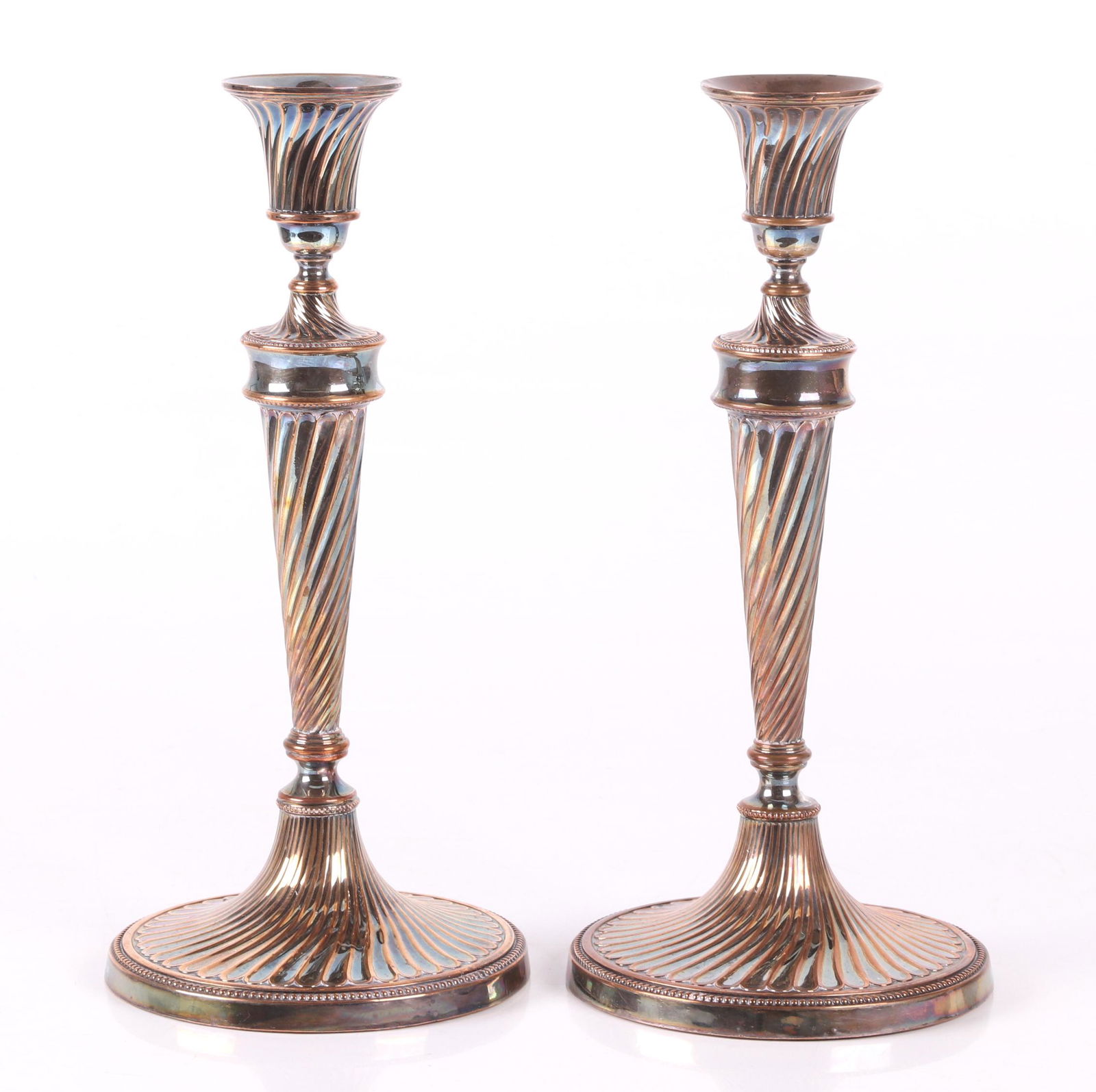A Pair of Old Sheffield Plate Candlesticks (1 of 6)