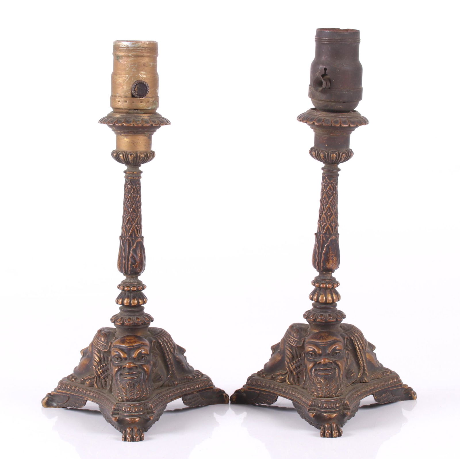 19th Century Continental Bronze Candlesticks (1 of 9)