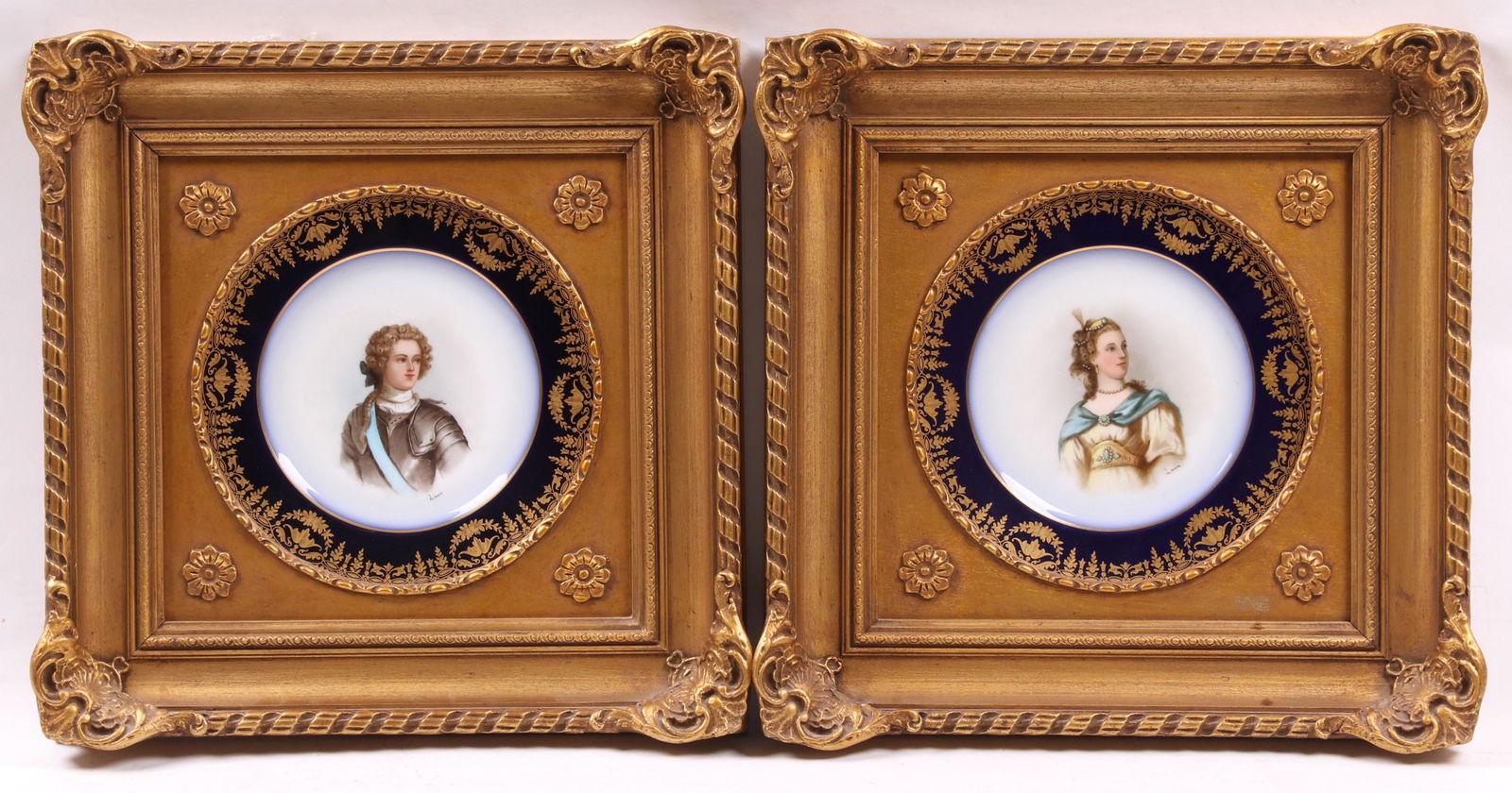 Two Sevres Type Porcelain Plates, Framed (1 of 10)