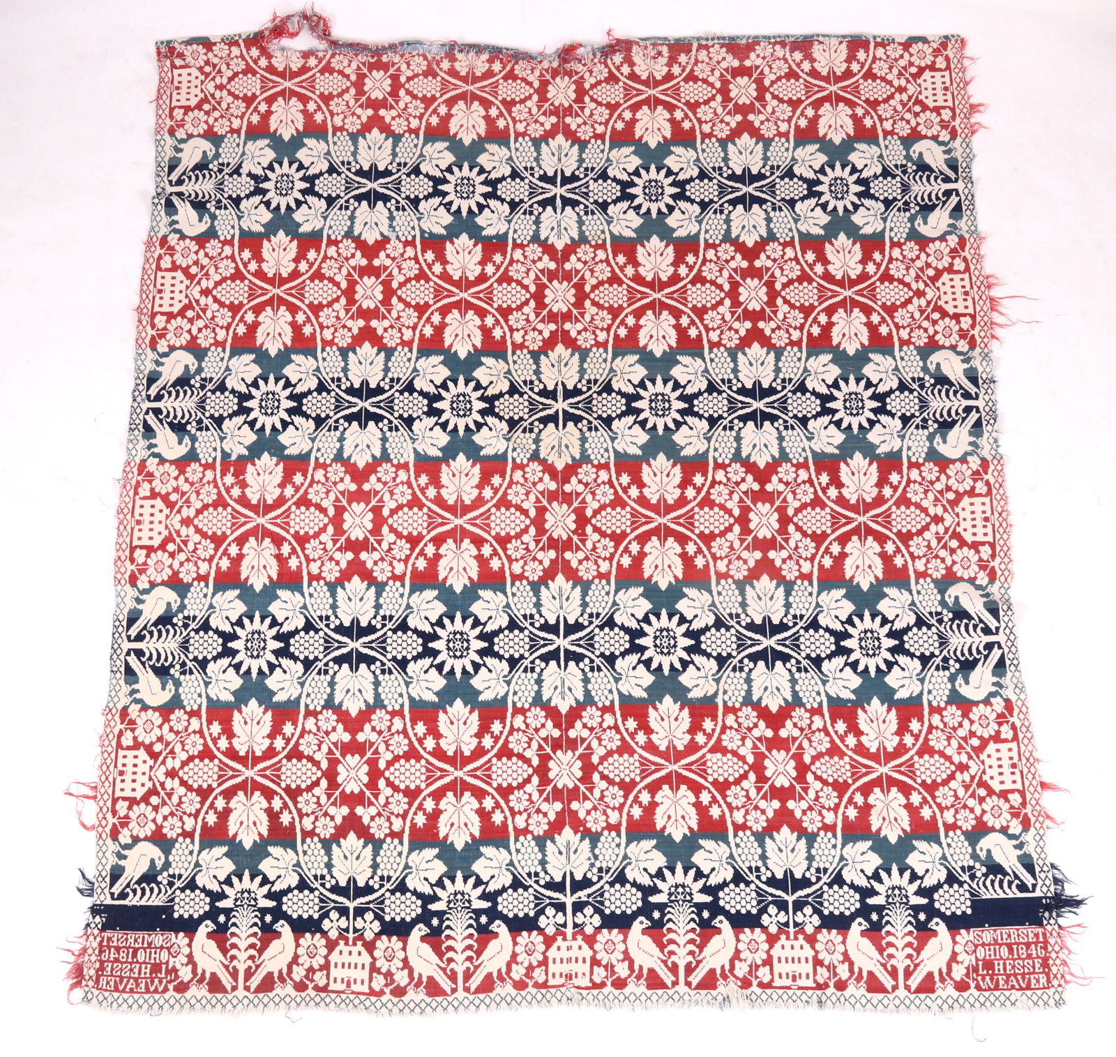An Ohio Jacquard Coverlet Dated 1846 (1 of 9)
