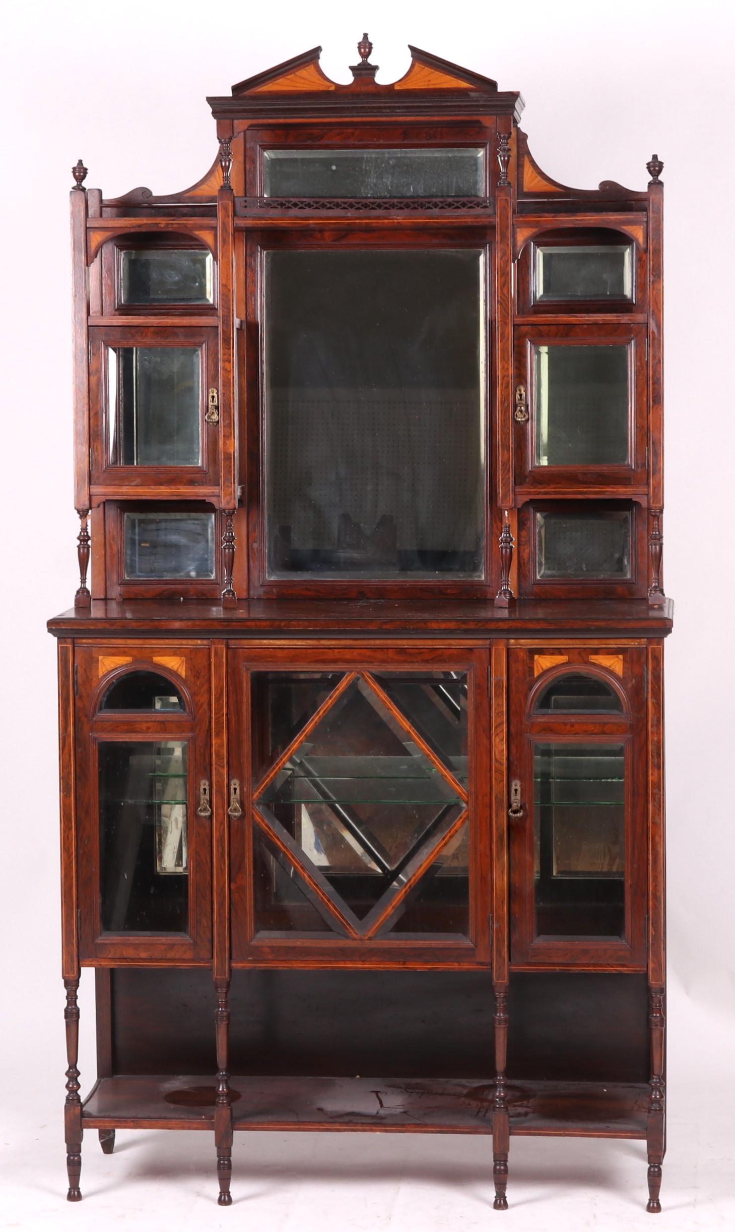 An Edwardian Two Part Display Cabinet (1 of 14)