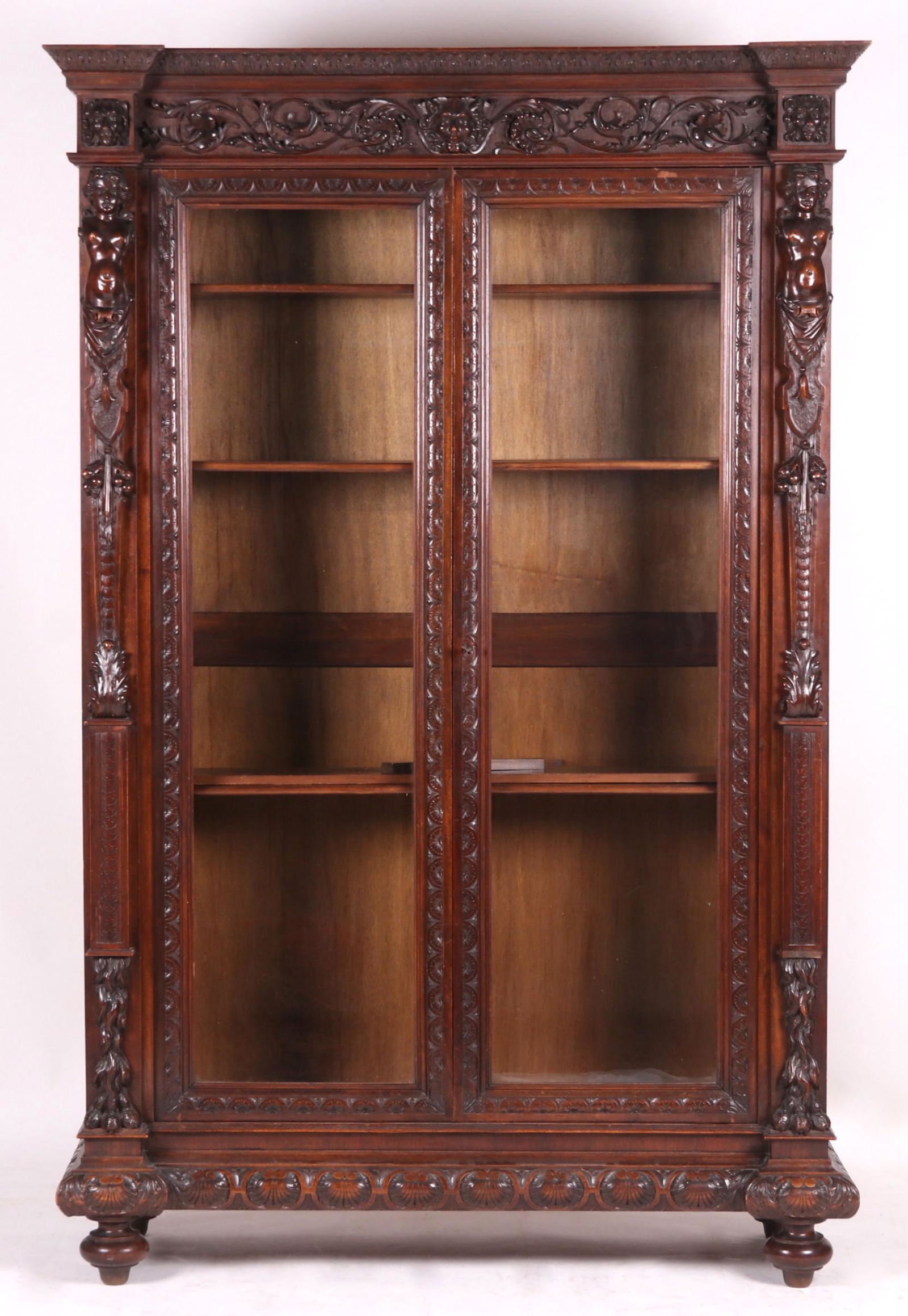 A Carved Continental Bookcase, 19th Century (1 of 15)