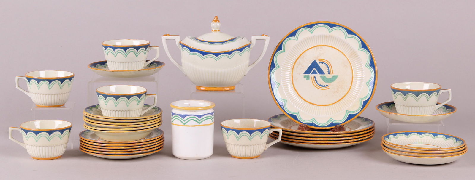 An Art Deco Partial Tea Set, English (1 of 12)