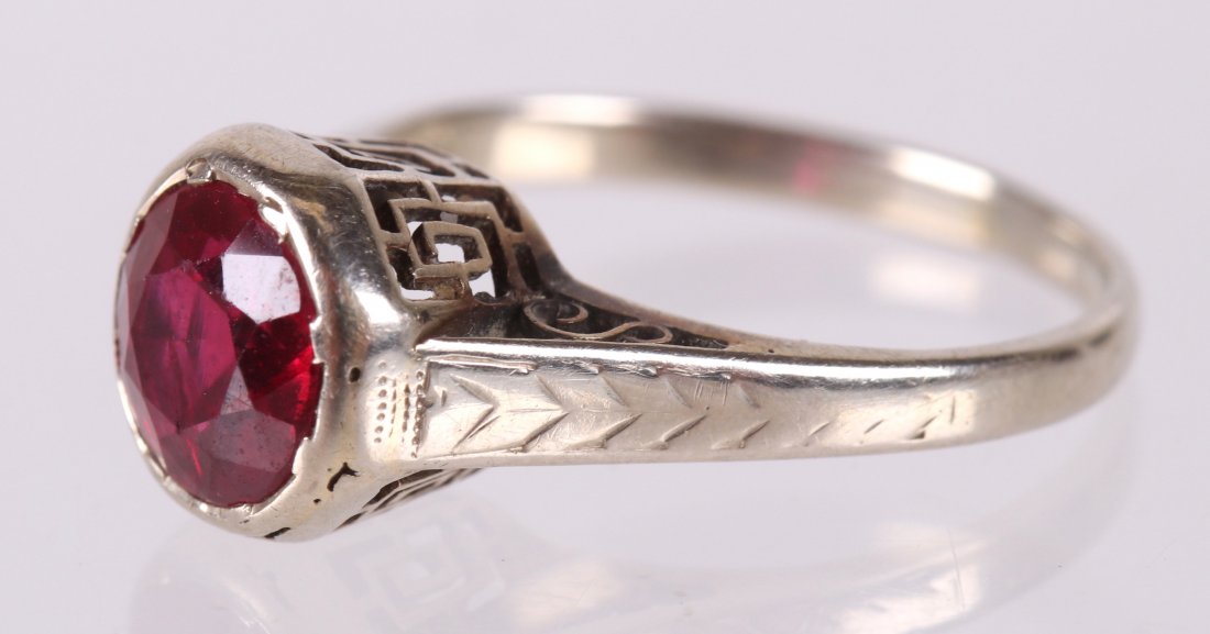 A 14k White Gold and Ruby Ring (1 of 5)
