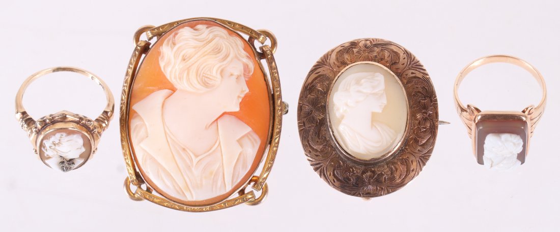 Four Pieces of Gold Cameo Jewelry (1 of 12)