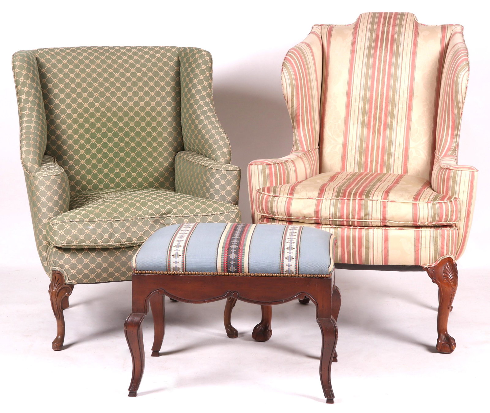 Two Wingback Chairs and Ottoman (1 of 11)