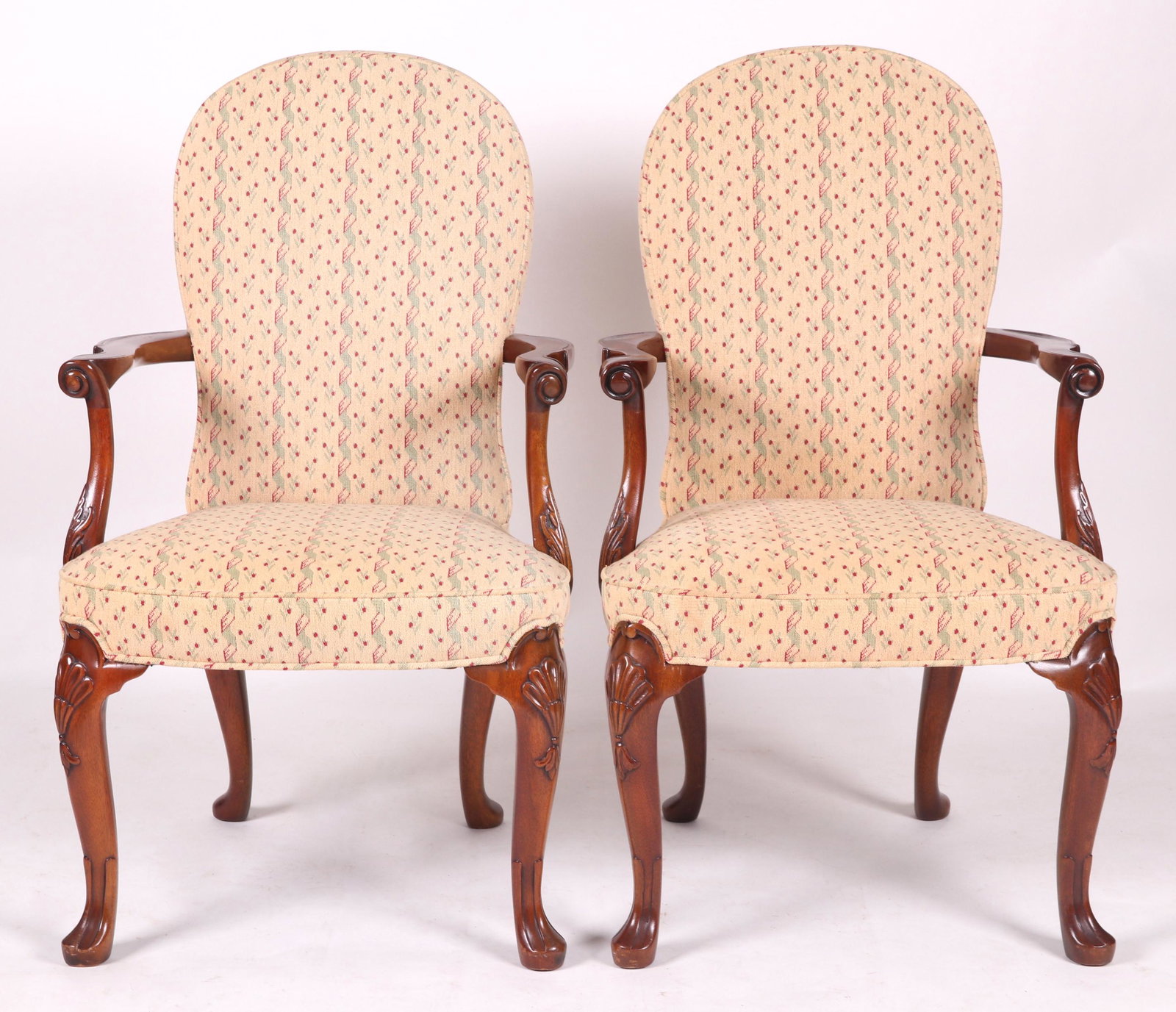 A Pair of Queen Anne Style Armchairs (1 of 10)