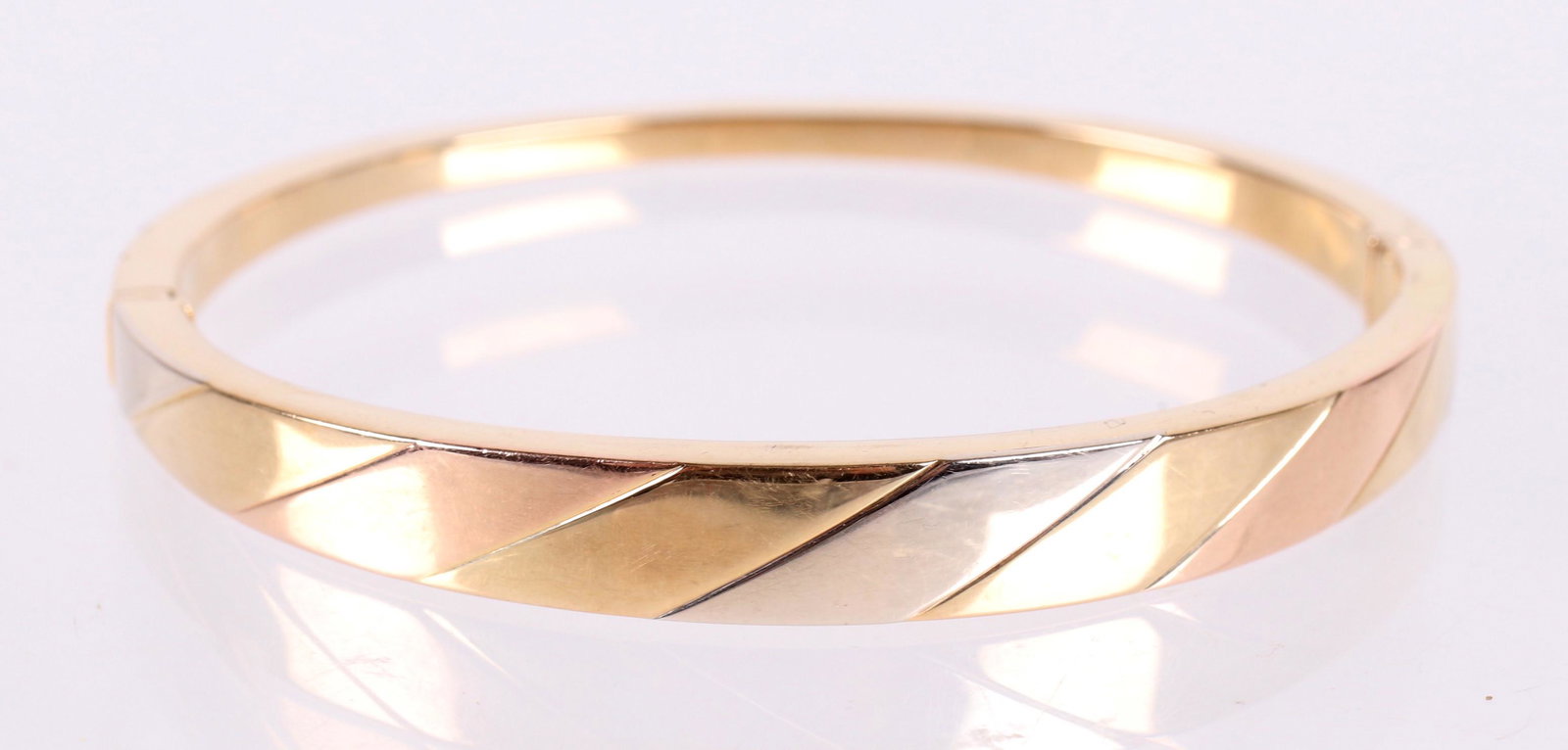 A 14k Gold Tricolor Bangle Bracelet (1 of 6)